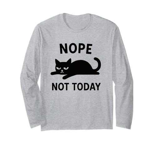 Lustige Schwarze Katze Nope Not Today Zitat Männer Frauen Kinder Langarmshirt Lustige Schwarze Katze Nope Not Today Zitat Männer Frauen Kinder Langarmshirt von Funny Cute Cat Pet Animal Lover Love Cats Clothing