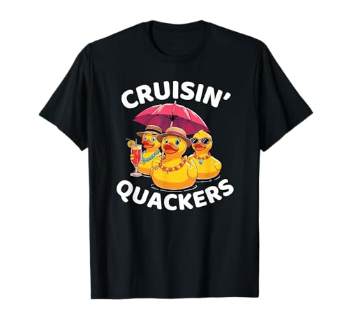 Cruisin' Quackers Cruise Ducks Cocktails Regenschirm Sonnenbrille T-Shirt Cruisin' Quackers Cruise Ducks Cocktails Regenschirm Sonnenbrille T-Shirt von Funny Cute Cruising Tropical Hidin Findin Fun CLR