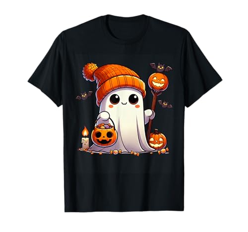 Ghost Halloween Süße Ghost Trick or Treat Süßigkeiten Jungen Mädchen T-Shirt Ghost Halloween Süße Ghost Trick or Treat Süßigkeiten Jungen Mädchen T-Shirt von Funny Cute Ghost Halloween Shirts Boys Kids