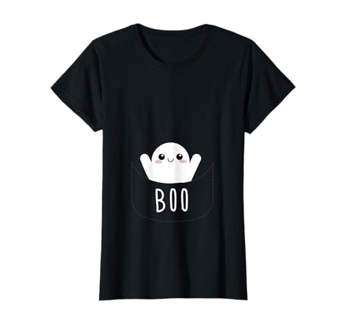 Dieses süße Little Boo Halloween-Shirt für schwangere Frauen T-Shirt von Funny Cute Pregnant Halloween Shirt for Adult