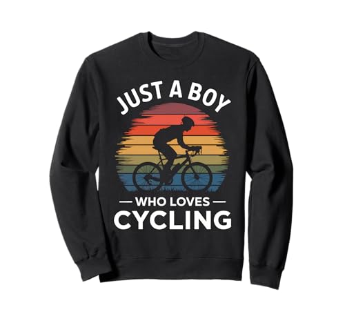 Nur EIN Junge, der Radfahren liebt, Retro-Vintage-Radfahren für Kinder Sweatshirt von Funny Cycling & Biking Apparel