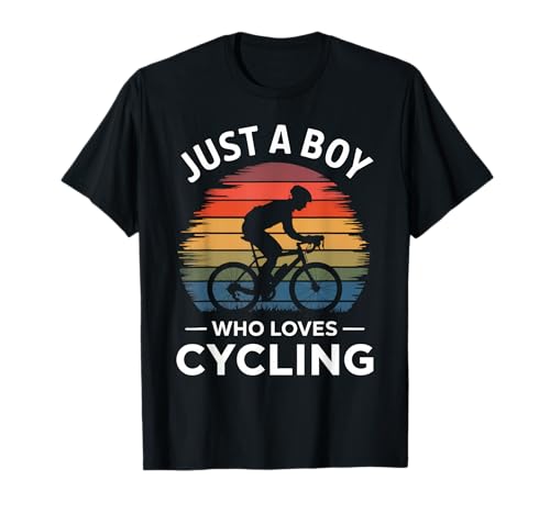 Nur EIN Junge, der Radfahren liebt, Retro-Vintage-Radfahren für Kinder T-Shirt von Funny Cycling & Biking Apparel