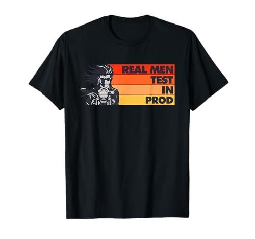 Echte Männer testen in Produktion Prod Lustige DEV QA Engineering T-Shirt Echte Männer testen in Produktion Prod Lustige DEV QA Engineering T-Shirt von Funny DEV QA Engineering Meme Merch Store