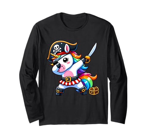 Dabbing Süßes Piraten-Einhorn, magisches Regenbogen-Mädchen, farbenfrohe Kinder Langarmshirt Dabbing Süßes Piraten-Einhorn, magisches Regenbogen-Mädchen, farbenfrohe Kinder Langarmshirt von Funny Dab Unicorn Treasure Hunt Playful Pirate