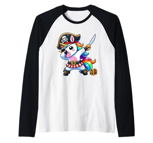 Dabbing Süßes Piraten-Einhorn, magisches Regenbogen-Mädchen, farbenfrohe Kinder Raglan Dabbing Süßes Piraten-Einhorn, magisches Regenbogen-Mädchen, farbenfrohe Kinder Raglan von Funny Dab Unicorn Treasure Hunt Playful Pirate