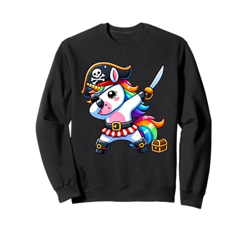 Dabbing Süßes Piraten-Einhorn, magisches Regenbogen-Mädchen, farbenfrohe Kinder Sweatshirt Dabbing Süßes Piraten-Einhorn, magisches Regenbogen-Mädchen, farbenfrohe Kinder Sweatshirt von Funny Dab Unicorn Treasure Hunt Playful Pirate
