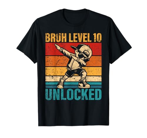 10 Years Old Birthday Dabbing Boy Bruh Level 10 Freigeschaltet T-Shirt 10 Years Old Birthday Dabbing Boy Bruh Level 10 Freigeschaltet T-Shirt von Funny Dabbing Gamer Birthday Outfit Gifts For Boys