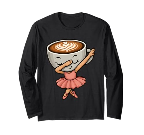 Dabbing Cappuccino-Ballerina, süßes italienisches Brainrot-Meme-Mädchen Langarmshirt Dabbing Cappuccino-Ballerina, süßes italienisches Brainrot-Meme-Mädchen Langarmshirt von Funny Dabbing Italian Brainrot Character Bday Kids