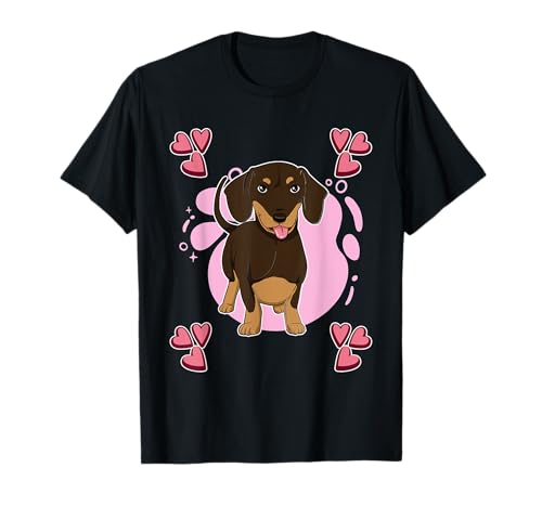 Damen Dackel Zeichnung Mädchen Dackel T-Shirt Damen Dackel Zeichnung Mädchen Dackel T-Shirt von Funny Dachshund Merch for Girls & Women