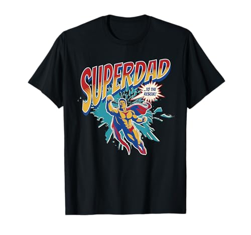 Super Dad Lustiger Superheld Vatertag Daddy Comic Art für Herren T-Shirt von Funny Dad Daddy Papa Pops Father's Day Shirts