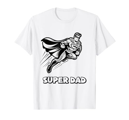 Super Dad Lustiger Superheld Vatertag Daddy Comic Art für Herren T-Shirt von Funny Dad Daddy Papa Pops Father's Day Shirts