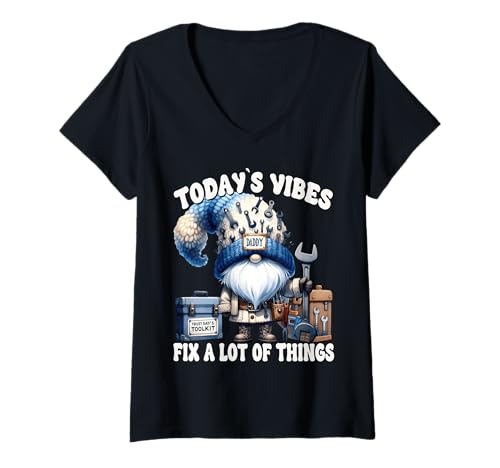 Damen Funny Handyman Dad Saying for Men with Caretaker GNOME Daddy T-Shirt mit V-Ausschnitt Damen Funny Handyman Dad Saying for Men with Caretaker GNOME Daddy T-Shirt mit V-Ausschnitt von Funny Dad Gifts For Men Who Love To Fix Things