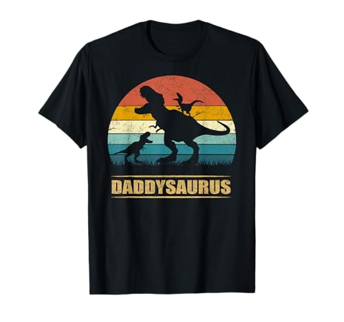 Daddy Dinosaur Daddysaurus 2 Two kids Funny Father's Day dad T-Shirt Daddy Dinosaur Daddysaurus 2 Two kids Funny Father's Day dad T-Shirt von Funny Daddy Dinosaur T rex Apparel For Men husband