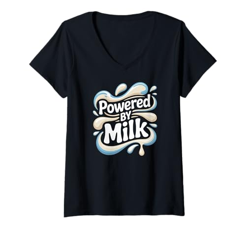 Damen Bereitgestellt von Milk Funny Dairy Lover T-Shirt mit V-Ausschnitt Damen Bereitgestellt von Milk Funny Dairy Lover T-Shirt mit V-Ausschnitt von Funny Dairy Cow Fitness Humor
