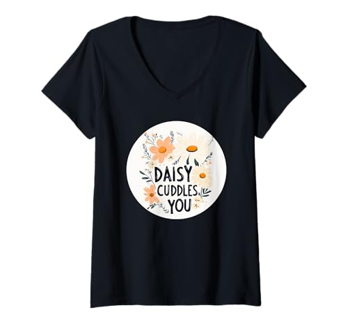 Damen Lustiges Gänseblümchen-Kostüm für Jungen und Mädchen T-Shirt mit V-Ausschnitt von Funny Daisy Flower