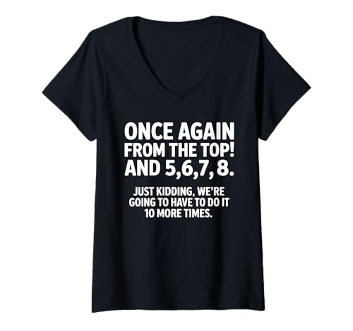 Damen Noch einmal von den Top 5 6 7 8 Tanzlehrern T-Shirt mit V-Ausschnitt Damen Noch einmal von den Top 5 6 7 8 Tanzlehrern T-Shirt mit V-Ausschnitt von Funny Dance Lesson