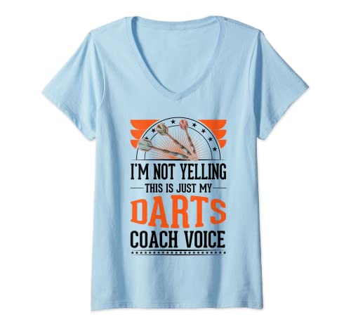 Damen Ich schreie nicht das ist nur Stimme - Darts Coach T-Shirt mit V-Ausschnitt Damen Ich schreie nicht das ist nur Stimme - Darts Coach T-Shirt mit V-Ausschnitt von Funny Darts Gift for Men & Women