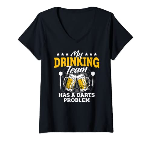 Damen My Drinking Team Has A Darts Problem – Dartspiel, lustiges Geschenk T-Shirt mit V-Ausschnitt Damen My Drinking Team Has A Darts Problem – Dartspiel, lustiges Geschenk T-Shirt mit V-Ausschnitt von Funny Darts Player Gift Items Clothing & Apparel