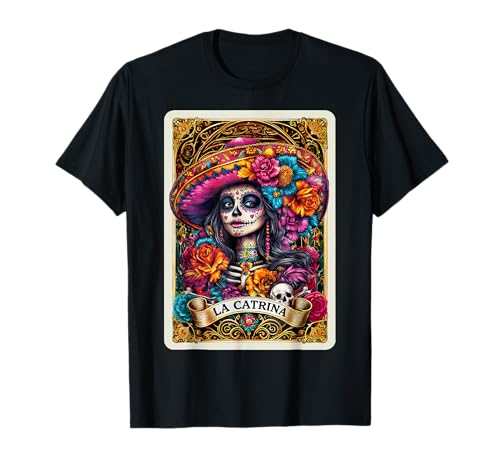 De Los Muertos La Catrina Der Tag der Toten Sugar Skull Damen T-Shirt De Los Muertos La Catrina Der Tag der Toten Sugar Skull Damen T-Shirt von Funny De Los Muertos Apparel