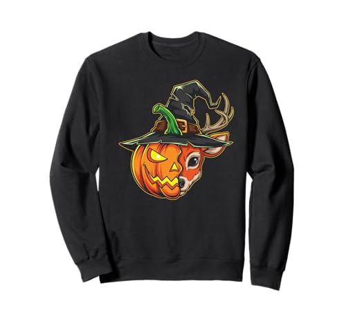 Laterne mit Hirsch-Kürbis-Motiv Jack O für Halloween, Kinder, Herren und Damen Sweatshirt Laterne mit Hirsch-Kürbis-Motiv Jack O für Halloween, Kinder, Herren und Damen Sweatshirt von Funny Deer Lovers Halloween Pumpkin Outfits