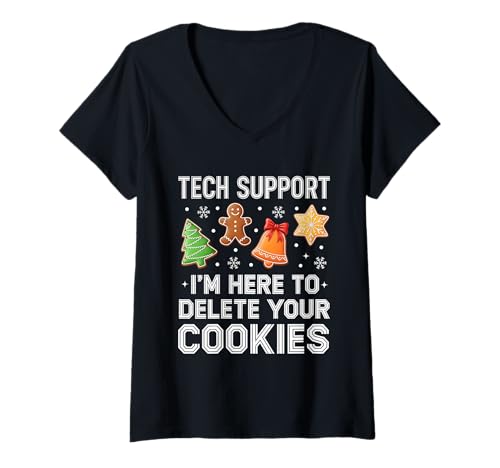Damen Der technische Support für Weihnachten ist Hier, um Cookies zu löschen. Weihnachten, Herren, Damen T-Shirt mit V-Ausschnitt Damen Der technische Support für Weihnachten ist Hier, um Cookies zu löschen. Weihnachten, Herren, Damen T-Shirt mit V-Ausschnitt von Funny Delete Your Cookies Christmas Pajamas PJ Kid