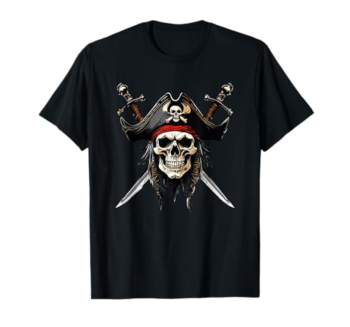 Piraten-Totenkopf-Halloween-Kostüm, Herren, Damen, Jungen, Mädchen, Teenager T-Shirt Piraten-Totenkopf-Halloween-Kostüm, Herren, Damen, Jungen, Mädchen, Teenager T-Shirt von Funny Design Me n You