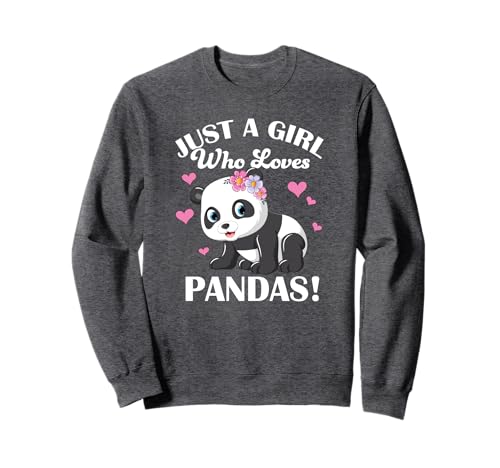 Cute Womens Kids Cartoon Flower Just A Girl Who Loves Pandas Sweatshirt Cute Womens Kids Cartoon Flower Just A Girl Who Loves Pandas Sweatshirt von Funny Design Panda Bear Gifts Tee Shirts & Hoodies