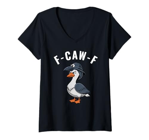Damen Lustige F-Caw-F-Gans, Verkleidet als Krähe, Dumm T-Shirt mit V-Ausschnitt Damen Lustige F-Caw-F-Gans, Verkleidet als Krähe, Dumm T-Shirt mit V-Ausschnitt von Funny Designs For Women Men