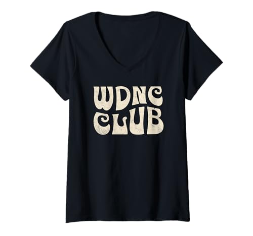 Damen WDNC We Do Not Care Club, Retro-Distressed, lustig T-Shirt mit V-Ausschnitt Damen WDNC We Do Not Care Club, Retro-Distressed, lustig T-Shirt mit V-Ausschnitt von Funny Designs for Women And Men