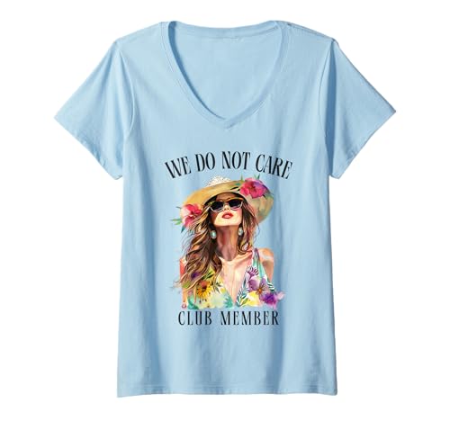 Damen We Do Not Care WDNC Club-Mitglied Cool Lustig T-Shirt mit V-Ausschnitt Damen We Do Not Care WDNC Club-Mitglied Cool Lustig T-Shirt mit V-Ausschnitt von Funny Designs for Women