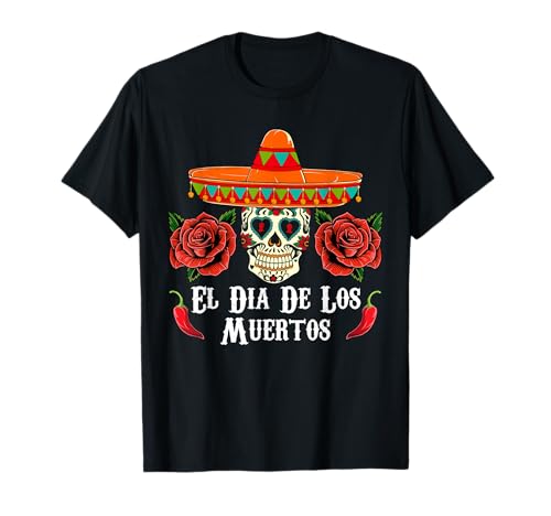 Sugar Skull Herren Damen Halloween Kostüm, Dia De Los Muertos T-Shirt Sugar Skull Herren Damen Halloween Kostüm, Dia De Los Muertos T-Shirt von Funny Dia De Los Muertos Shirts Death Day Gifts