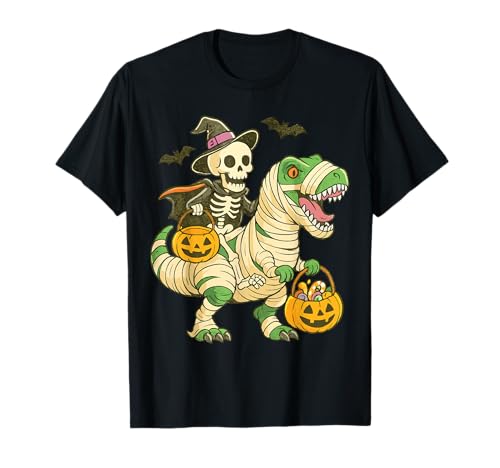 Skelett Mama T-Rex Lustiges Halloween Kostüm T-Shirt von Funny Dino Mummy Skeleton Halloween Kid Tees