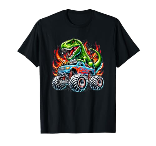 Monster Truck Dinosaurier Geburtstag Party Monster Truck Boy T-Shirt Monster Truck Dinosaurier Geburtstag Party Monster Truck Boy T-Shirt von Funny Dino T-Rex Monster Truck Bike Co.