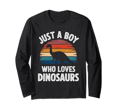 Just A Boy Who Loves Dinosaurs Prähistorische Kinder-Dinosaurier Langarmshirt Just A Boy Who Loves Dinosaurs Prähistorische Kinder-Dinosaurier Langarmshirt von Funny Dinosaur Apparel for Men Women
