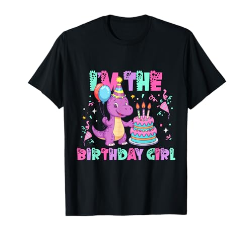 Kawaii I'm The Birthday Girl Dinosaurier Kinder Frauen Outfit T-Shirt Kawaii I'm The Birthday Girl Dinosaurier Kinder Frauen Outfit T-Shirt von Funny Dinosaur Birthday Party Design