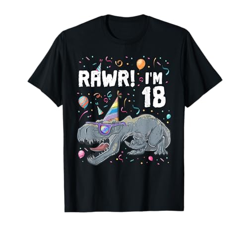 T-Shirt zum 18. Geburtstag für Jungen, Dinosaurier-Party, Dino T-Shirt T-Shirt zum 18. Geburtstag für Jungen, Dinosaurier-Party, Dino T-Shirt von Funny Dinosaur Birthday Shirt by PS