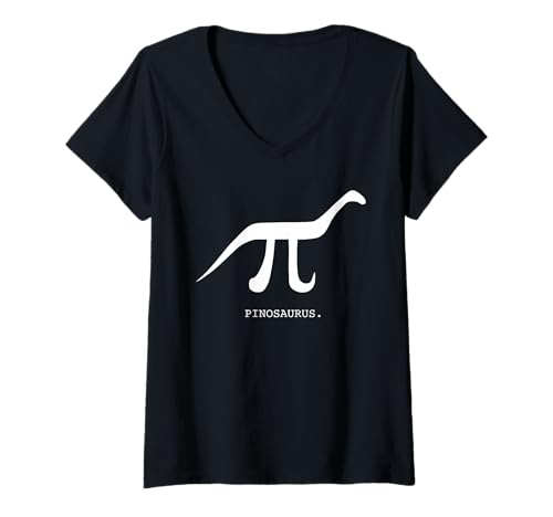 Damen Pinosaur Pi + Dinosaurier lustiges Mathematik-Design T-Shirt mit V-Ausschnitt Damen Pinosaur Pi + Dinosaurier lustiges Mathematik-Design T-Shirt mit V-Ausschnitt von Funny Dinosaur Design