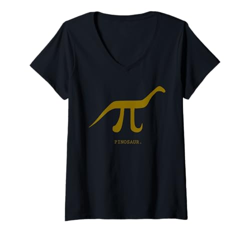 Damen Pinosaur Pi + Dinosaurier lustiges Mathematik-Design T-Shirt mit V-Ausschnitt Damen Pinosaur Pi + Dinosaurier lustiges Mathematik-Design T-Shirt mit V-Ausschnitt von Funny Dinosaur Design