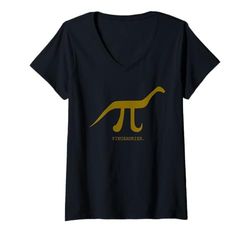 Damen Pinosaur Pi + Dinosaurier lustiges Mathematik-Design T-Shirt mit V-Ausschnitt Damen Pinosaur Pi + Dinosaurier lustiges Mathematik-Design T-Shirt mit V-Ausschnitt von Funny Dinosaur Design