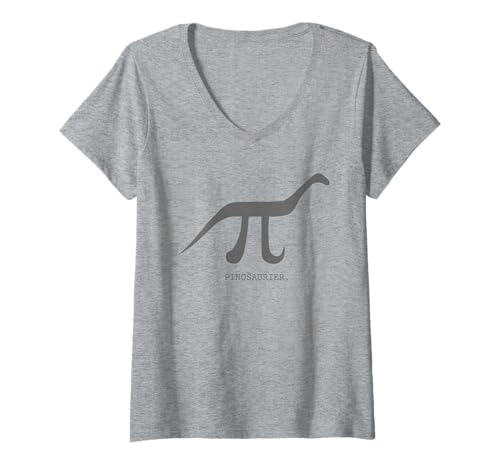 Damen Pinosaur Pi + Dinosaurier lustiges Mathematik-Design T-Shirt mit V-Ausschnitt Damen Pinosaur Pi + Dinosaurier lustiges Mathematik-Design T-Shirt mit V-Ausschnitt von Funny Dinosaur Design