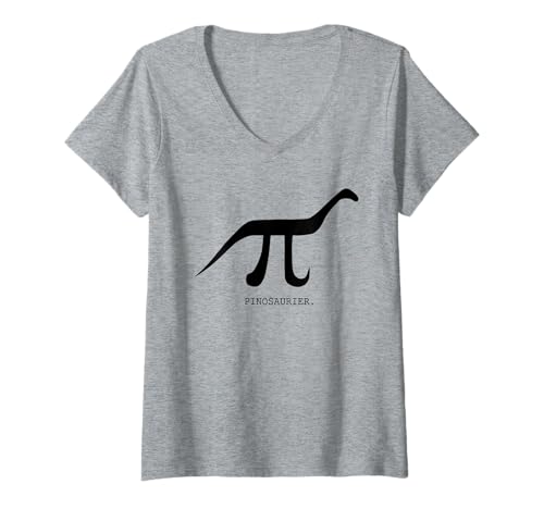 Damen Pinosaur Pi + Dinosaurier lustiges Mathematik-Design T-Shirt mit V-Ausschnitt Damen Pinosaur Pi + Dinosaurier lustiges Mathematik-Design T-Shirt mit V-Ausschnitt von Funny Dinosaur Design