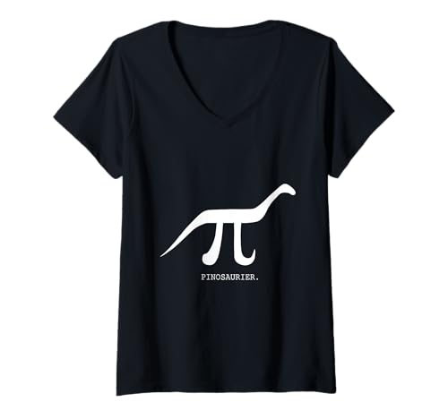 Damen Pinosaur Pi + Dinosaurier lustiges Mathematik-Design T-Shirt mit V-Ausschnitt Damen Pinosaur Pi + Dinosaurier lustiges Mathematik-Design T-Shirt mit V-Ausschnitt von Funny Dinosaur Design