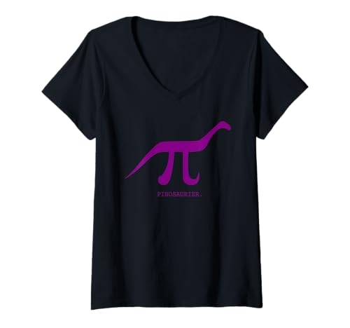 Damen Pinosaur Pi + Dinosaurier lustiges Mathematik-Design T-Shirt mit V-Ausschnitt Damen Pinosaur Pi + Dinosaurier lustiges Mathematik-Design T-Shirt mit V-Ausschnitt von Funny Dinosaur Design