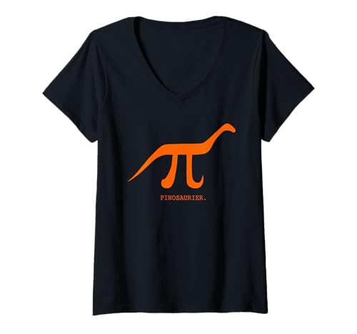 Damen Pinosaur Pi + Dinosaurier lustiges Mathematik-Design T-Shirt mit V-Ausschnitt Damen Pinosaur Pi + Dinosaurier lustiges Mathematik-Design T-Shirt mit V-Ausschnitt von Funny Dinosaur Design