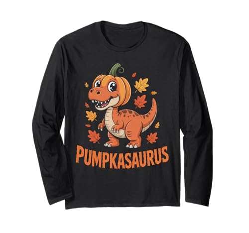 Lustiger Kürbis Dinosaurier Halloween, Kürbis für Kinder Jungen Langarmshirt von Funny Dinosaur Halloween Boys Costume Gifts