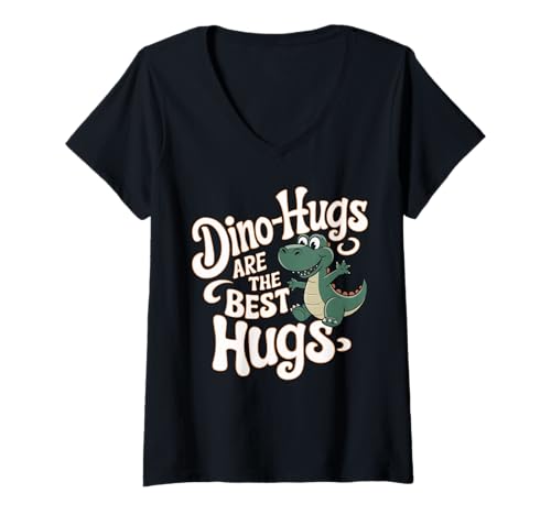 Damen Lustiger Dinosaurier-Liebhaber Dino Paläontologe T Rex T-Shirt mit V-Ausschnitt Damen Lustiger Dinosaurier-Liebhaber Dino Paläontologe T Rex T-Shirt mit V-Ausschnitt von Funny Dinosaur Lover Dino Paleontologist