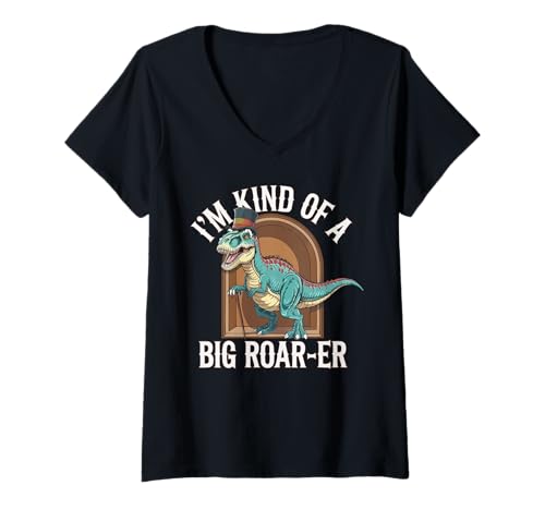 Damen Lustiger Dinosaurier-Liebhaber Dino Paläontologe T Rex T-Shirt mit V-Ausschnitt Damen Lustiger Dinosaurier-Liebhaber Dino Paläontologe T Rex T-Shirt mit V-Ausschnitt von Funny Dinosaur Lover Dino Paleontologist