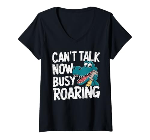 Damen Lustiger Dinosaurier-Liebhaber Dino Paläontologe T Rex T-Shirt mit V-Ausschnitt Damen Lustiger Dinosaurier-Liebhaber Dino Paläontologe T Rex T-Shirt mit V-Ausschnitt von Funny Dinosaur Lover Dino Paleontologist