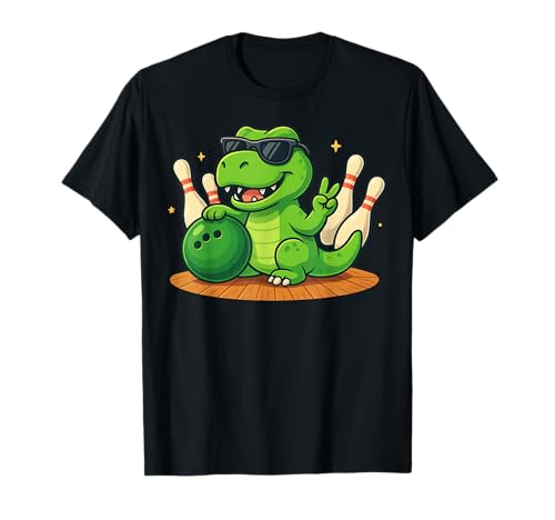 Niedlicher Dinosaurier mit Sonnenbrille Dinosaurier Spielen Bowling Kinder T-Shirt Niedlicher Dinosaurier mit Sonnenbrille Dinosaurier Spielen Bowling Kinder T-Shirt von Funny Dinosaur With Sunglasses Playing Bowling