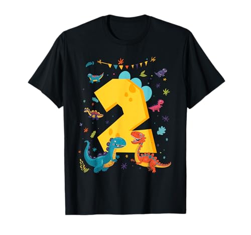 Dinosaurier 2 Jahre alt Kleinkind Kinder Geburtstag T-Shirt Dinosaurier 2 Jahre alt Kleinkind Kinder Geburtstag T-Shirt von Funny Dinosaurs Kids Birthday Family Apparel